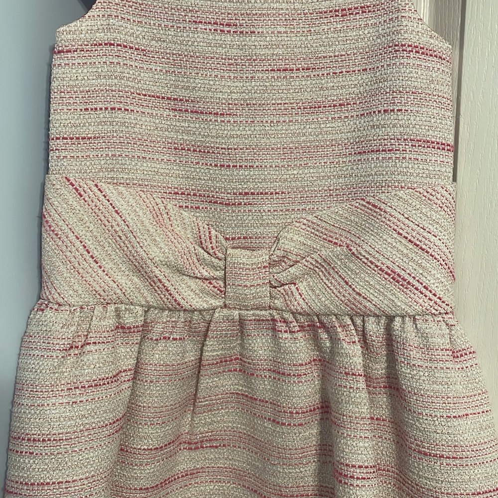 Janie and Jack Pink and White A-Line Dress Sleeveless Scoop Neck